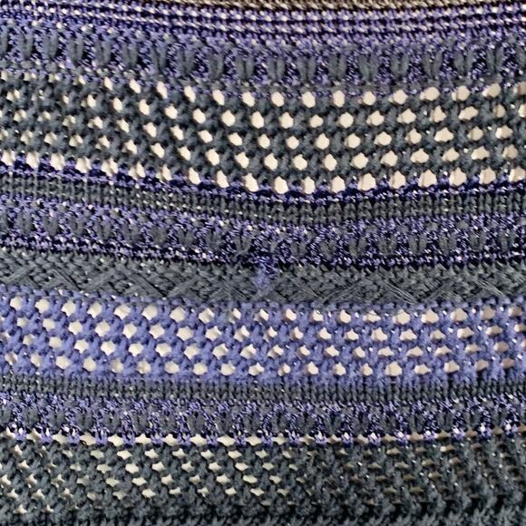 RAG & BONE Size L Navy Black Cotton Blend Textured Stripe Open Knit Pullover - Picture 7 of 12